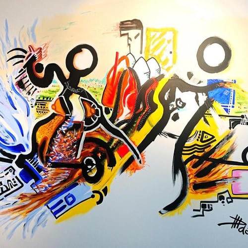 Peinture 2,5mx1,7m, les munitionnettes