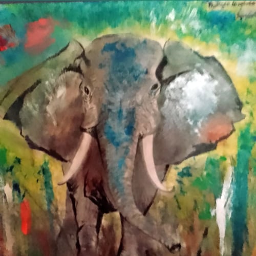 Acrylique et fusain sur papier. 40 x 50 cm
