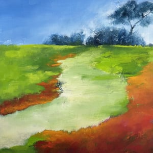 Toile de l'artiste représentant la campagne en été